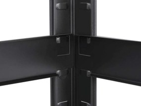 Regál 220x120x60 cm, lakovaný  6-policový, nosnosť 720 kg - ČIERNY