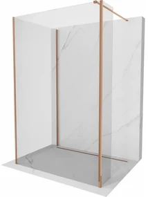 Mexen Kioto sprchová stena Walk-in 120 x 70 x 40 cm, transparentná, ružové zlato - 800-120-070-221-60-00-040