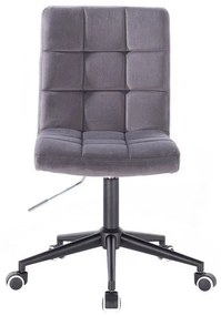 LuxuryForm DESIGN Stolička TOLEDO VELUR na čiernej podstave s kolieskami - tmavo šedá