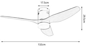 ZEVENTI - LED stropný ventilátor PADUA LED/18W/230V Wi-Fi Tuya čierna/hnedá + diaľkový ovládač