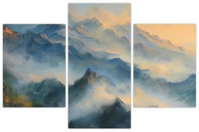 Obraz - Maľovaná horská krajina (90x60 cm)