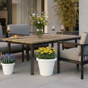 PLASTOVÝ KVETINÁČ SRTIA RIFLO 39X34 CM BIELA