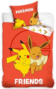 Carbotex Detské obliečky Pokémon Eevee a Pikachu, 140 x 200 cm, 70 x 90 cm