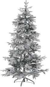 Zasnežený umelý vianočný stromček 210 cm biely TOMICHI Beliani