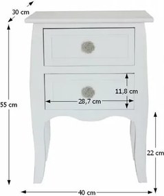 Tempo Kondela Komoda Brain biela, 55 cm