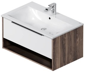 Skrinka s umývadlom 80 AM.PM Flash MNAFHX0801WG závesná, 2 zásuvky, lesklá biela