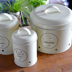 Kovová nádoba na cibuľu Vintage, 19,5x17 cm