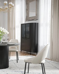 Vitrína do obývačky s drážkovaním čierna ZANTE ZA1