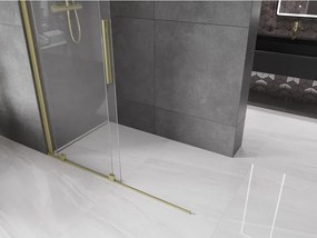 Mexen Velar, posuvné dvere do otvoru typ Walk-In 150 cm, 8mm číre sklo, zlatá matná, 871-150-000-03-55