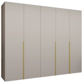 Šatníková skriňa 250 cm Alice 1 (kašmír + zlatá). Akcia -20%. Vlastná spoľahlivá doprava až k Vám domov. 1126134