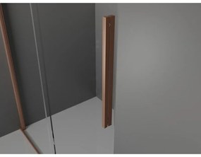 Mexen Velar, posuvné dvere do otvoru typ Walk-In 90 cm, 8mm číre sklo, medená matná, 871-090-000-03-65