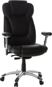 XXXLutz KANCELÁRSKE KRESLO, vzhľad kože, čierna, strieborná MID.YOU - Online Only kancelárie - 001918008201