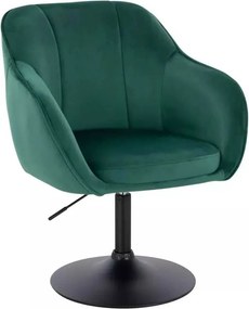 LuxuryForm DESIGN Stolička AVOLA VELUR na čiernom tanieri - zelená