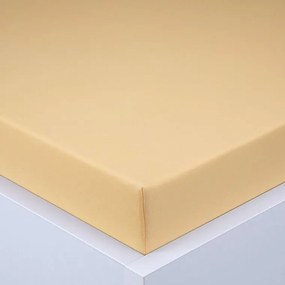 Napínacia plachta na posteľ jersey EXCLUSIVE žltá 180 x 200 cm