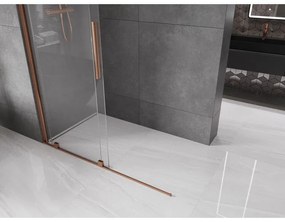 Mexen Velar, posuvné dvere do otvoru typ Walk-In 140 cm, 8mm číre sklo, ružové zlato, 871-140-000-03-60