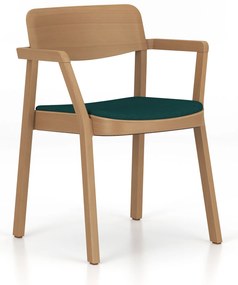 Nowy Styl - Drevená stolička Embla 4LA LB W s čalúneným sedadlom