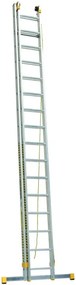 ALVE Rebrík hliníkový dvojdielny výsuvný s lanom rozšírený 8820 PROFI PLUS FORTE