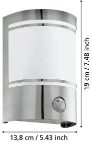 Nástenné vonkajšie svietidlo (výška 19 cm) CERNO – EGLO