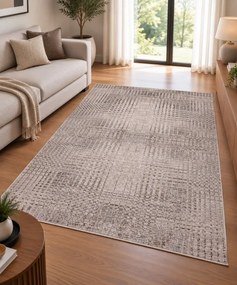 Koberec Safir 182 krémový / tmavohnedý