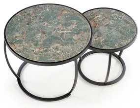 Súprava 2 ks konferenčných stolíkov AURORO, zelená/antracit