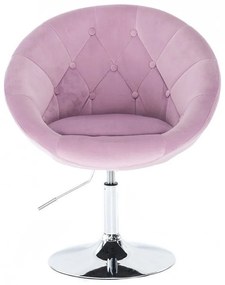LuxuryForm DESIGN Kreslo VERA VELUR na striebornom tanieri - levanduľa