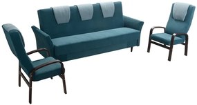 Sedacia súprava Boston 3+1+1, zelená (MIL 17015/17016, wenge)
