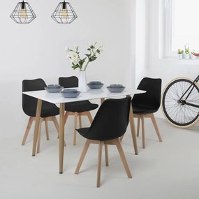 Set jedálenského nábytku stôl KARUP + 4ks stolička KINGSTON čierna