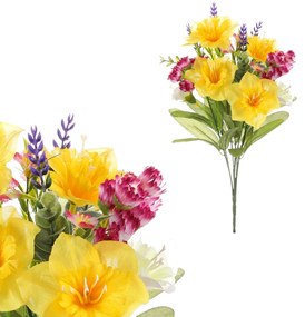 Mix umelých jarných kvetov, 25 cm​