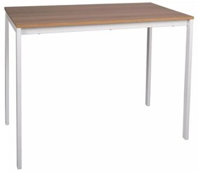 Jedálenský set 1 + 4, stôl RAMOD 100x60 cm biely/dekor dub + biela stolička KITO