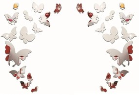 Sada 28 zrkadlových samolepiek Ambiance Butterfly