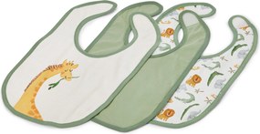 Detské bavlnené podbradníky so zvieracími motívmi, 3 ks