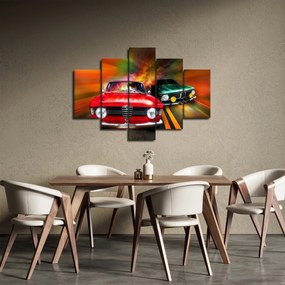 Obraz - Retro závodné autá (150x105 cm)