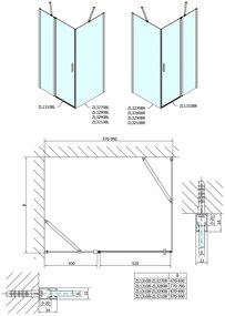 Polysan Polysan, Zoom Line Black obdĺžniková sprchová zástena 1000x800mm L/P varianta, ZL1310BZL3280B