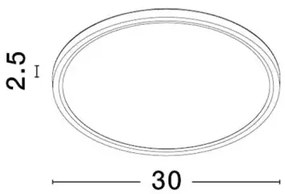 LED stropné svietidlo Dixie 30 biele