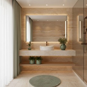 Rea Dream, umývadlo na dosku 490x360x150 mm, béžová-biela, REA-U0635