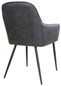 Jídelní křeslo HARBO, tmavě šedé,PU kůže House Nordic 1001152