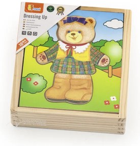 Drevené obliekacie puzzle Viga 56403 medvedica