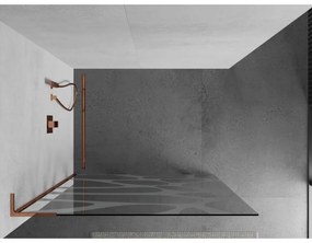 Mexen Kioto L, sprchová zástena Walk-In 110 x 200 cm, 8mm číre sklo biely vzor, ružové zlato profil, 800-110-103-60-97