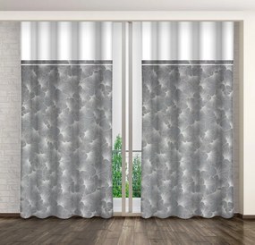 Elegantné sivé závesy s očarujúcim lístim a bielym lemom Dĺžka: 270 cm
