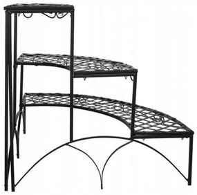 Rohový stojan na kvety s 3 policami