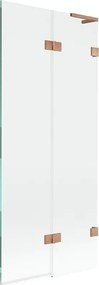 Mexen Lunar L, 2-krídlová vaňová zástena pravá 80 x 150 cm, číre sklo, medená matná, 897L-080-100-65-00-P