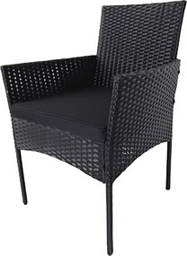 Záhradná zostava 2+1+1 THASOS, čierna