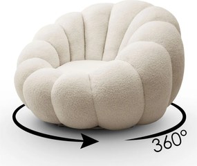 OTOČNÉ KRESLO FILIPPO S PODNOŽKOU BÉŽOVÉ