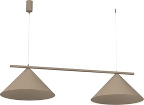 Závesné svietidlo Capital, 2x tmavobéžové kovové tienidlo, (fi 46cm), be