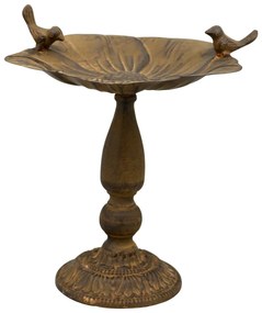 Napájadlo pre vtáky na nohe Laura, 29,5x26 cm, kov, hnedá