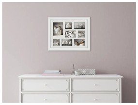 Biely rámik na 8 fotografií Styler Galeria Malmo, 51 × 41 cm