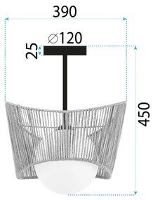 Toolight Toolight, závesné svietidlo 1xE27 APP1589-1CP, čierna-hnedá, OSW-04125