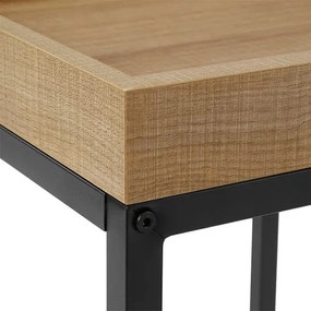 VASAGLE Súprava dvoch odkladacích stolíkov industrálna svetlé drevo