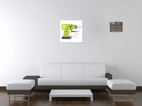 Gario Obraz s hodinami Zelená vŕtačka Rozmery: 40 x 40 cm