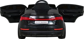 Ramiz Audi E-Tron Sportback pre deti Čierna + Pilot + pohon 4x4 + pomalý štart + rádio MP3 + LED
